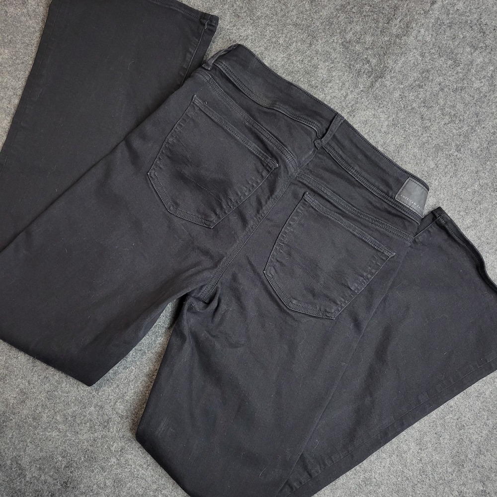 American Eagle Jeans Womens 8R Black Denim Streetwear Kick Bootcut Y2K Weekend